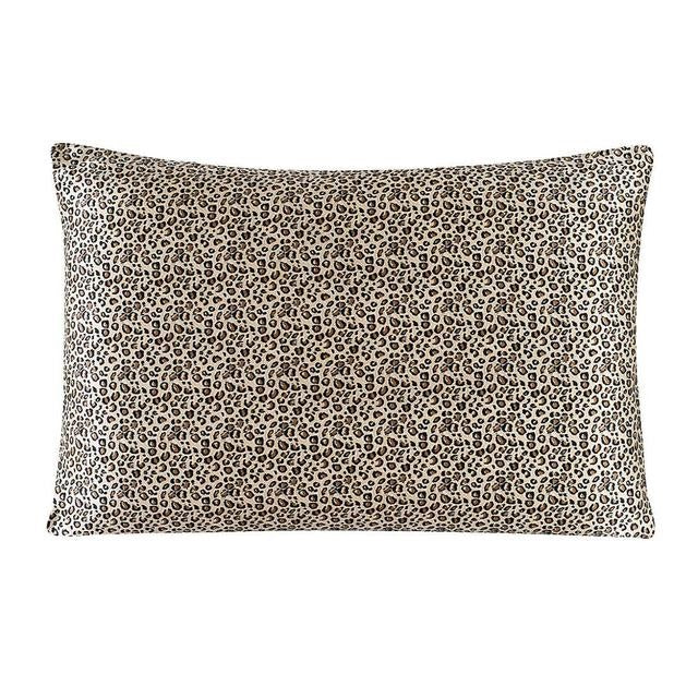 Leopard print pillow on a white background