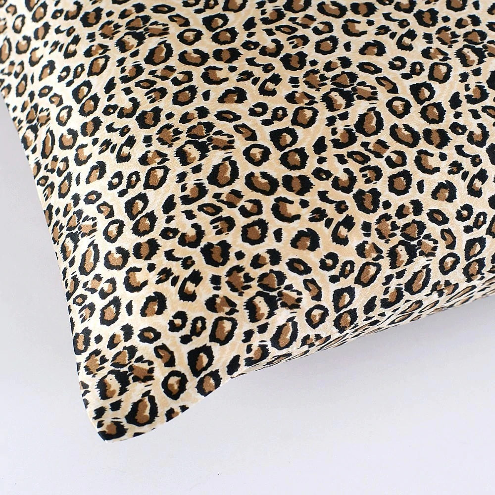 Leopard print fabric on a white background