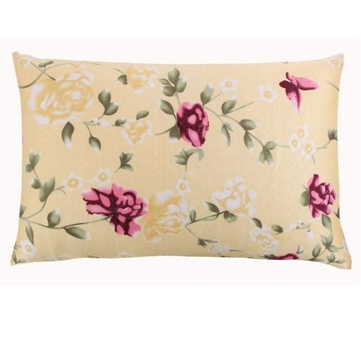 Floral patterned pillow on a white background
