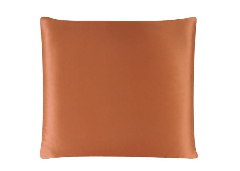 Brown leather pillow on a white background