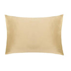 Beige satin pillowcase on a white background