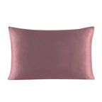 Pink satin pillowcase on a white background
