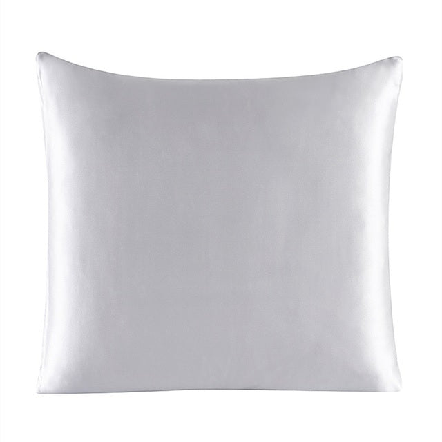 White satin pillowcase on a white background